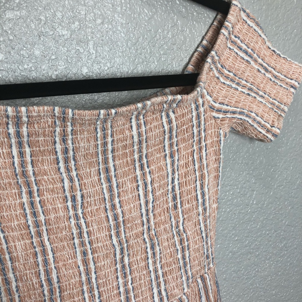 Roxy Pretty Lovers Off The Shoulder Smocked Top Midi Dress - Picture 5 of 9